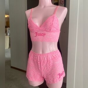 Juicy Couture Pink Lace Intimates Set